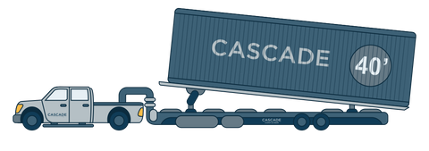 Cascade Crate Truck with 40' Tilt Bed Trailer